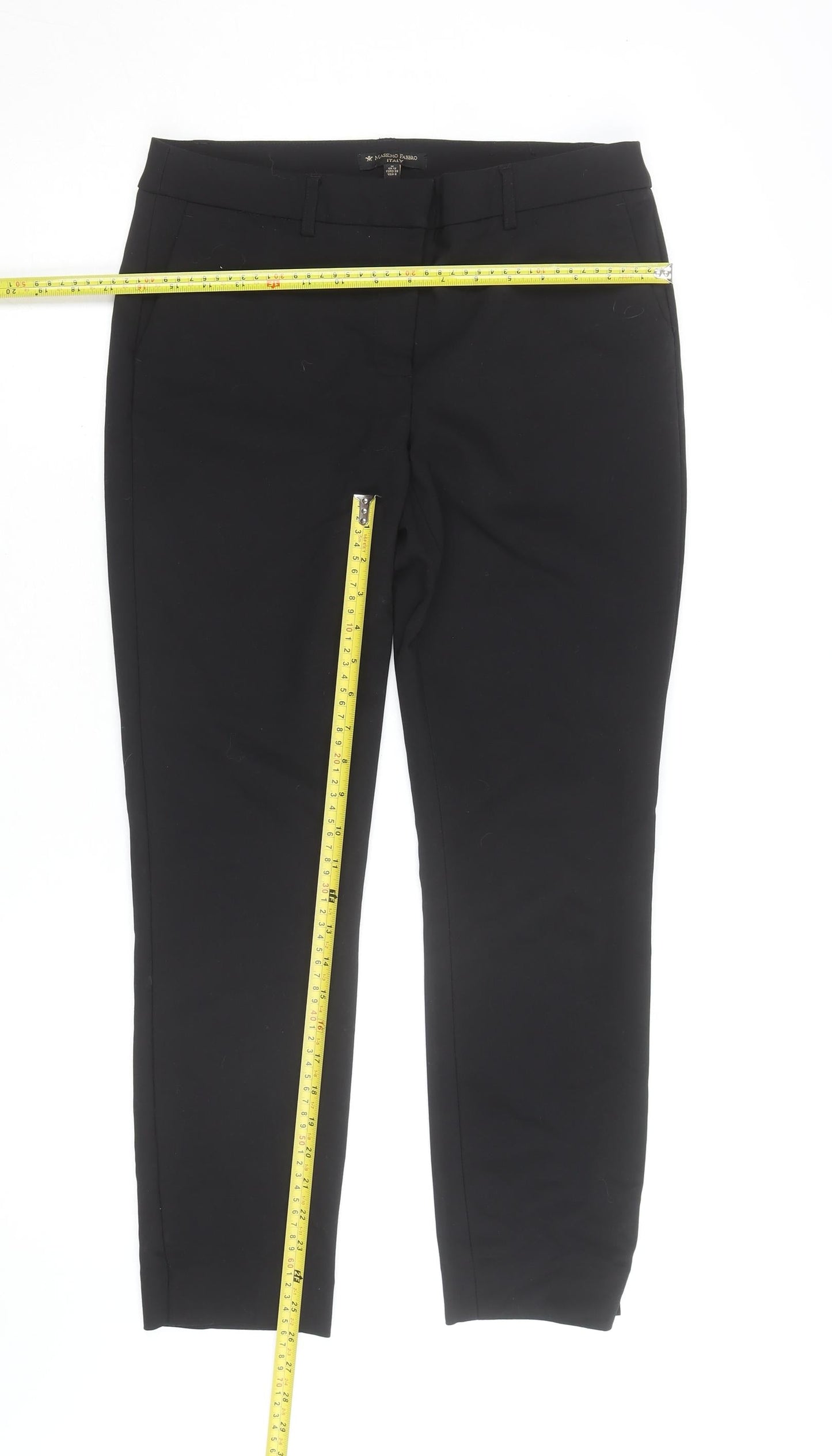 Massimo Fabbro Womens Black Slim Ankle Trousers Size 10