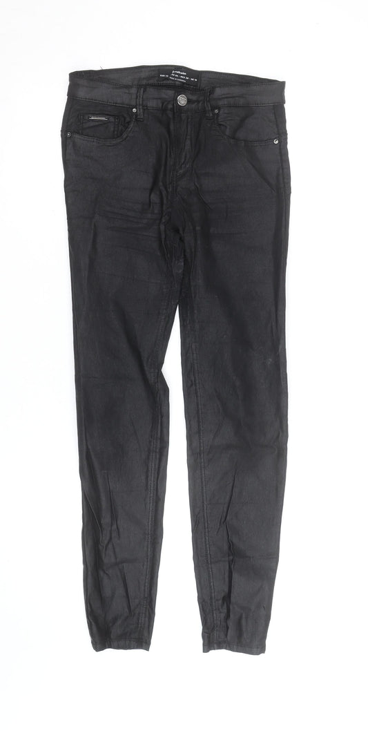 Stradivarius Women Black Skinny Jeans UK 10 Slim Fit Denim