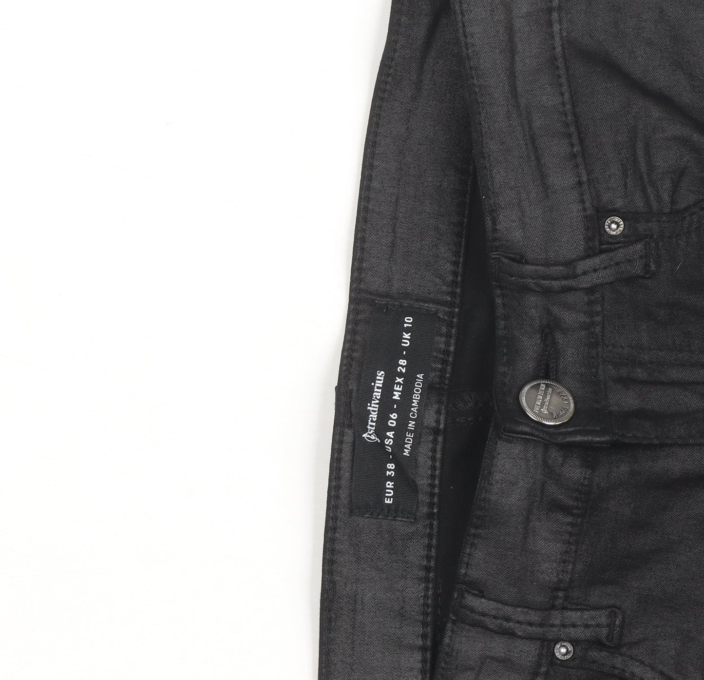 Stradivarius Women Black Skinny Jeans UK 10 Slim Fit Denim