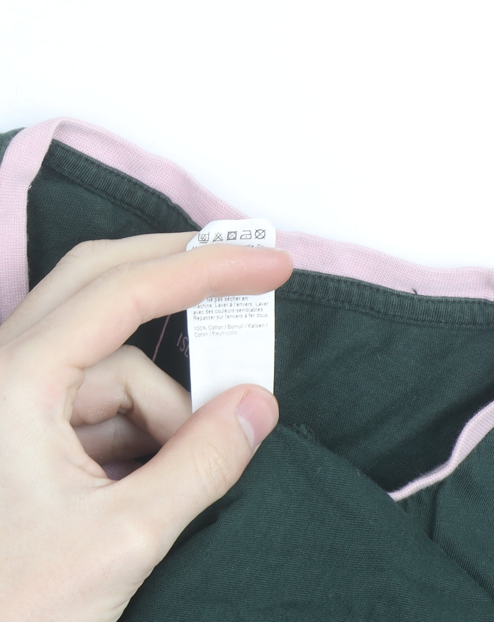River Island Women Green Pink Ringer T-Shirt Small Muscle Fit