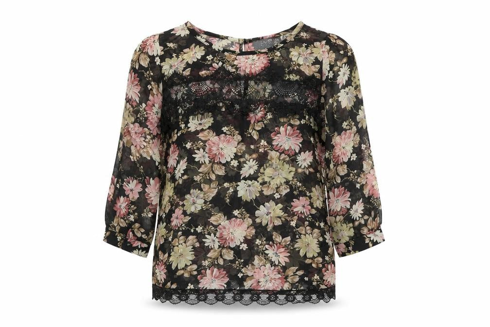 Savida Women’s Multicoloured Floral Lace Tunic Blouse Size 10