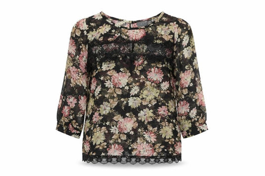 Savida Women’s Multicoloured Floral Lace Tunic Blouse Size 10
