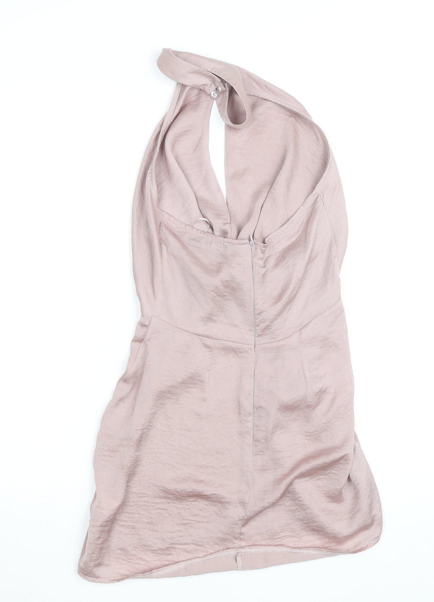 PrettyLittleThing Women’s Pink Halter Bodycon Mini Dress Size 8