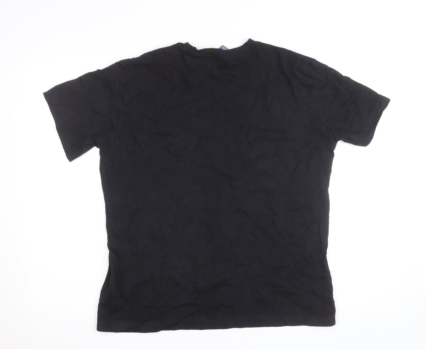 Champion Men's Black Medium Crew Neck Cotton Logo T-Shirt