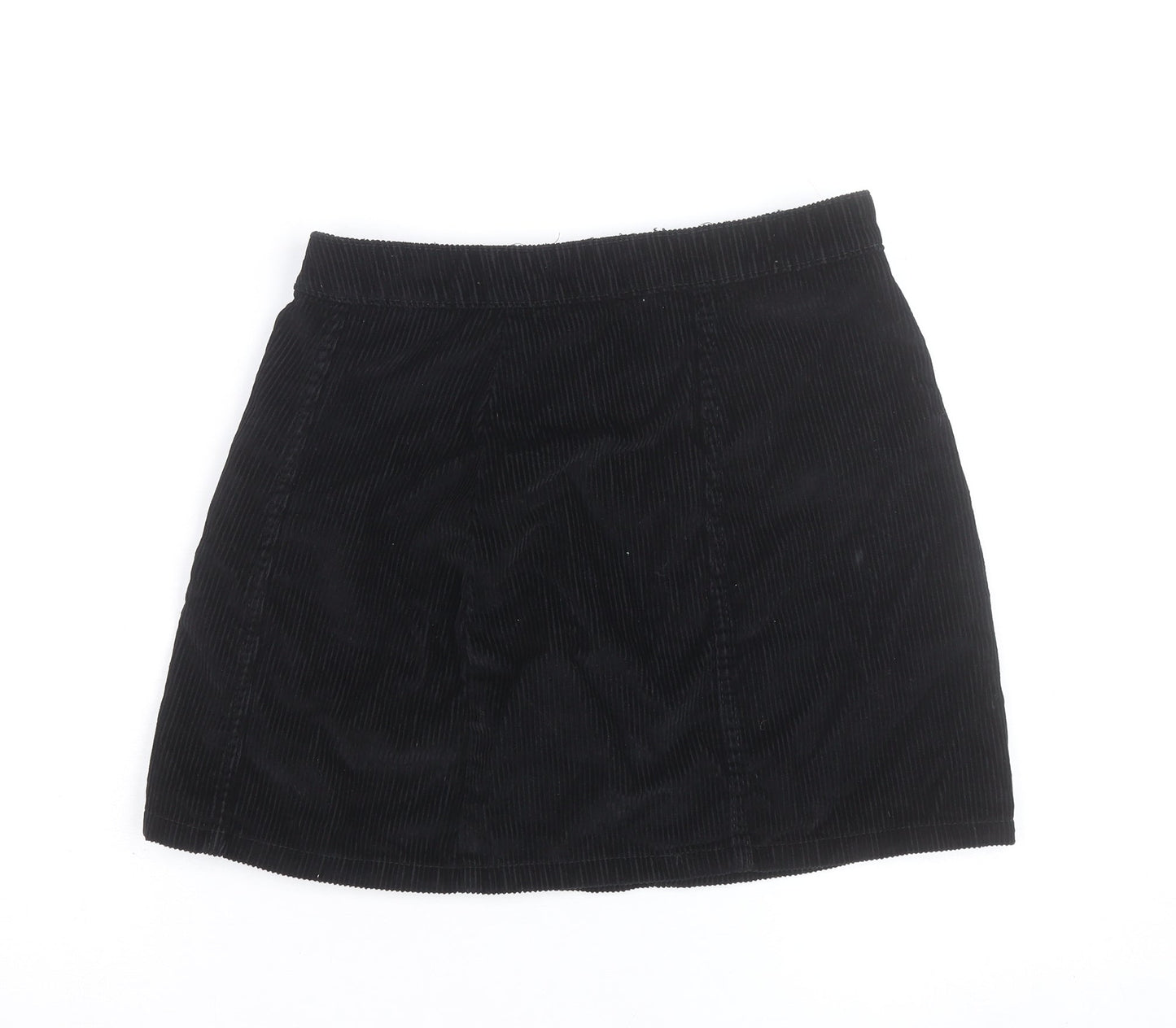 Denim Co. Women’s Black Corduroy Button Short Skirt Size 8
