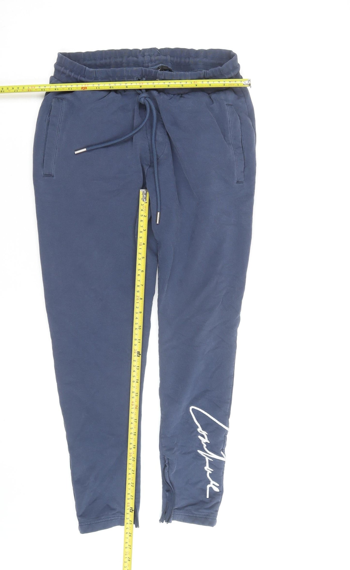 Couture Club Men's Blue Slim Fit Jogger Trousers Size M