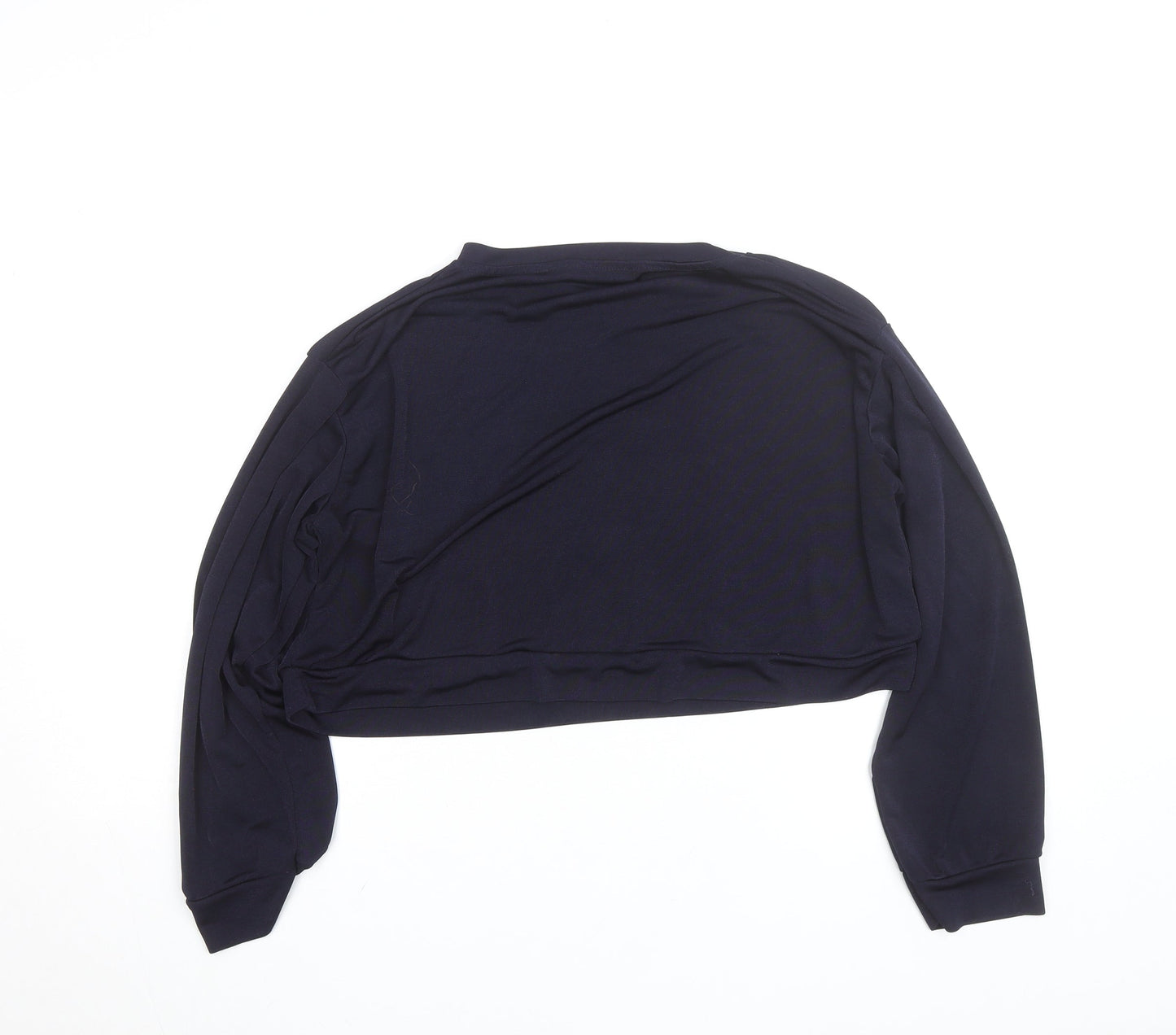 The Casual Company Women's Black Cropped Long Sleeve T-Shirt L