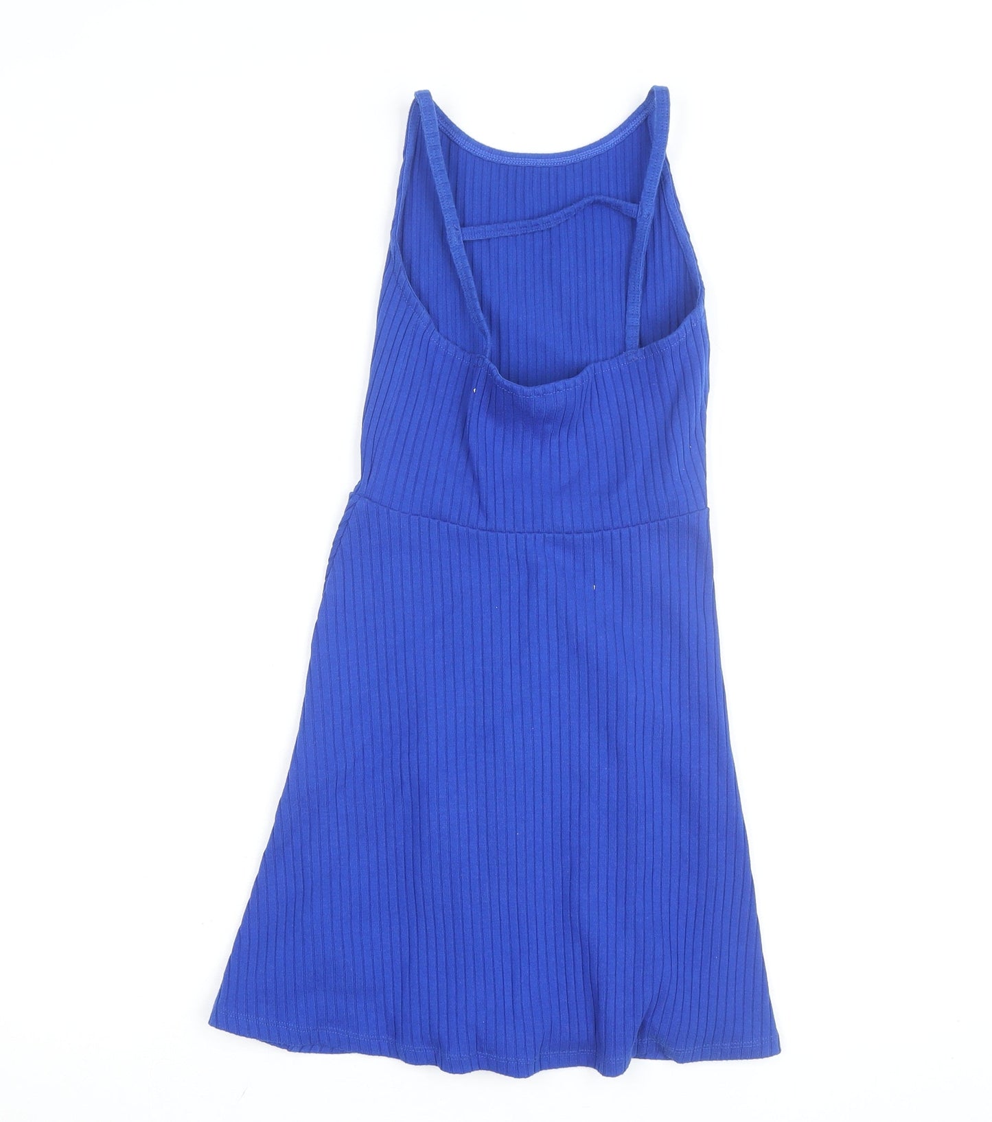 Topshop Petite Blue Fit & Flare Sleeveless Knit Dress Size 6