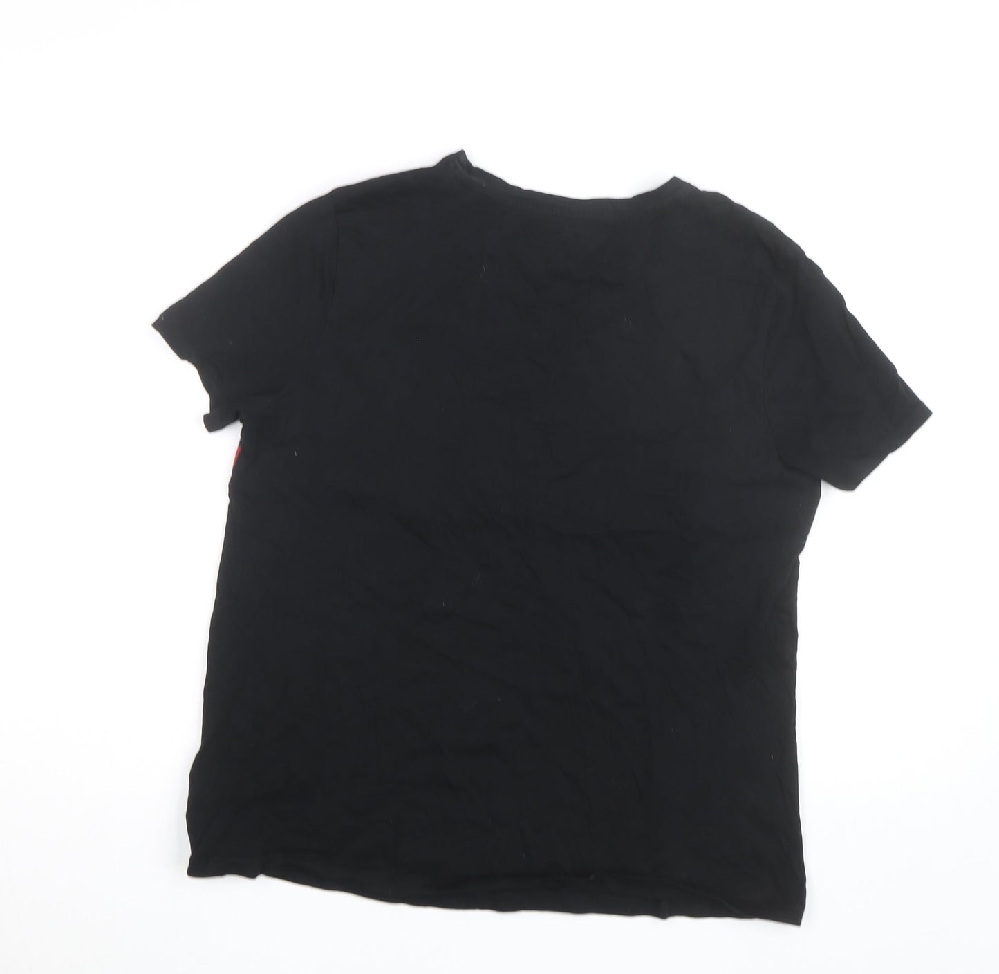 Tommy Hilfiger Women’s Black Relaxed Fit Cotton Logo T-Shirt L