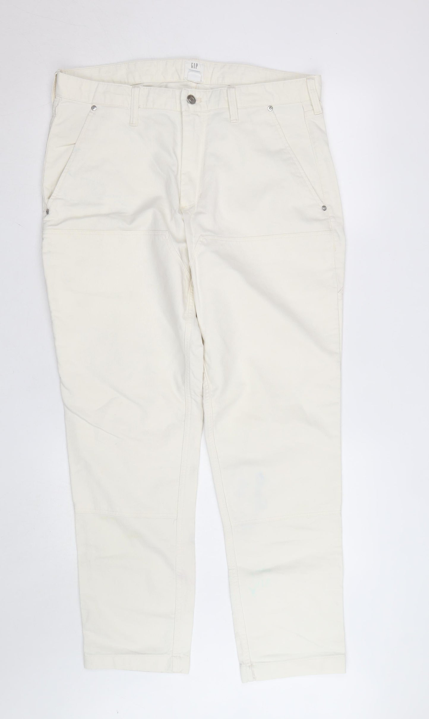 GAP Men’s Beige Cargo Trousers Size 34x32 Cotton Blend Workwear