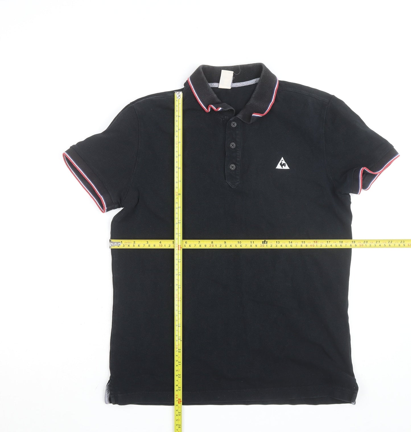 Le Coq Sportif Men's Black Short Sleeve Polo Shirt M