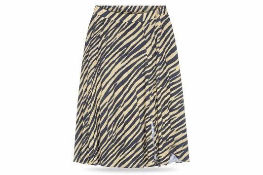 Topshop Women’s Beige Animal Print Pleated Midi Skirt Size 10