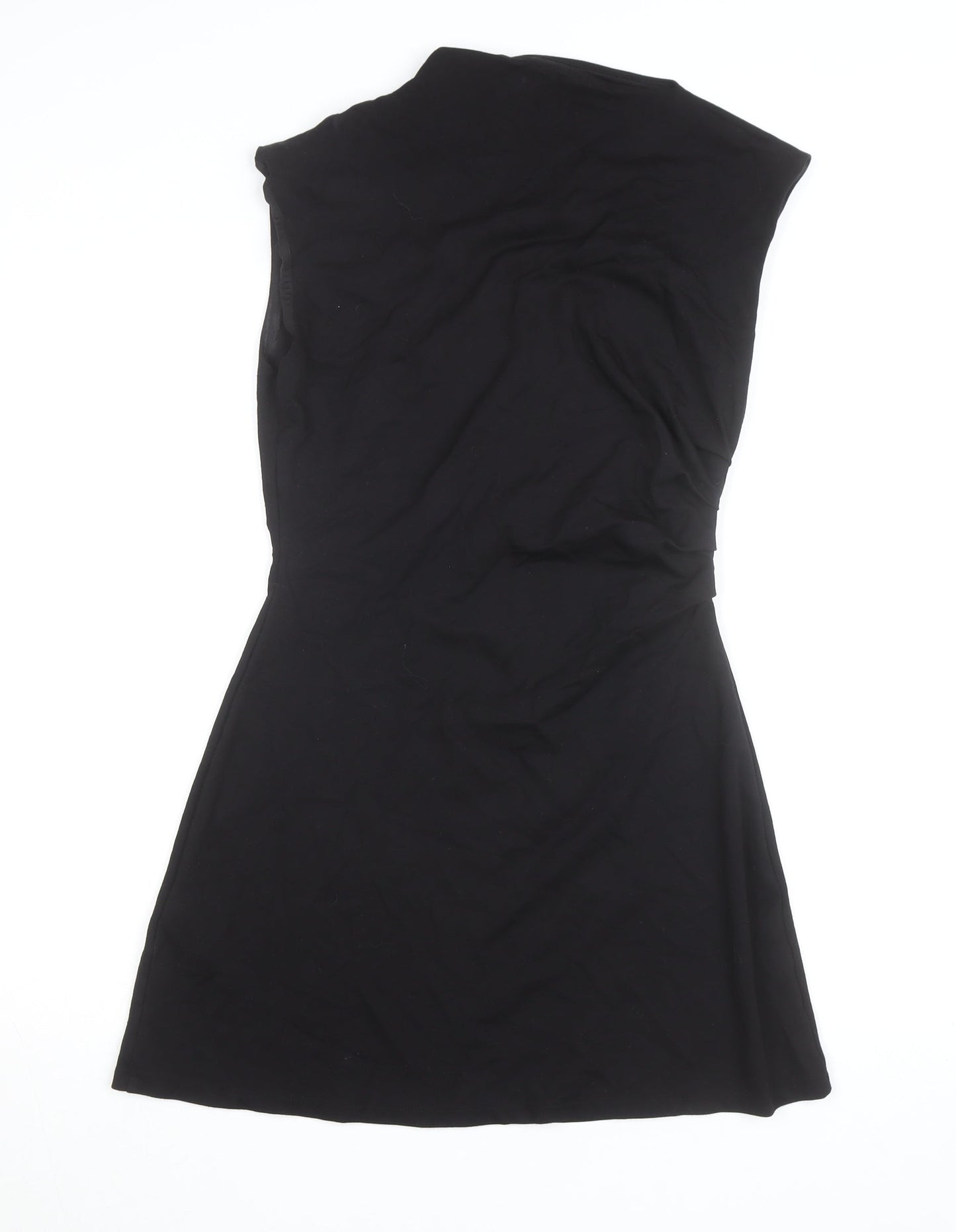 H&M Women’s Black High Neck Sleeveless Bodycon Dress Size 12