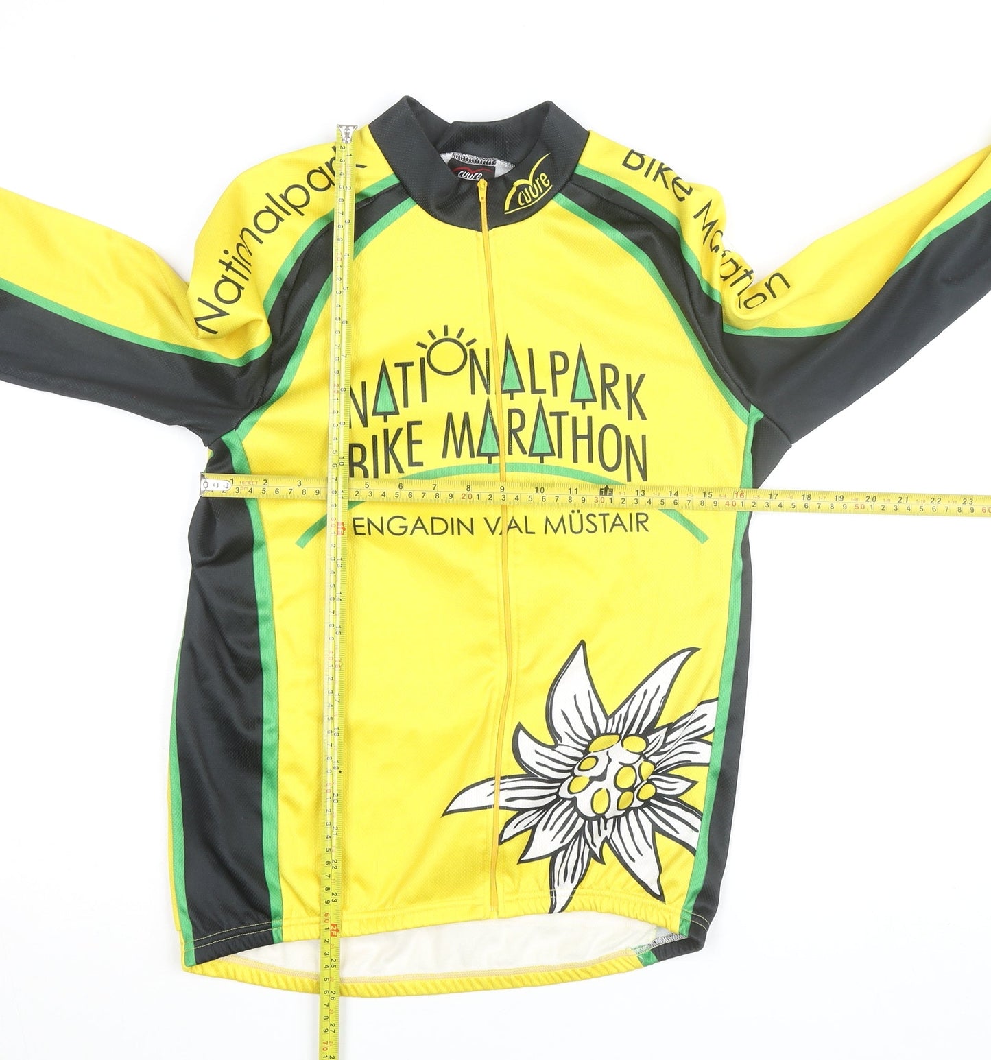 Cuore Men’s Yellow Cycling Track Jacket M Full Zip Breathable