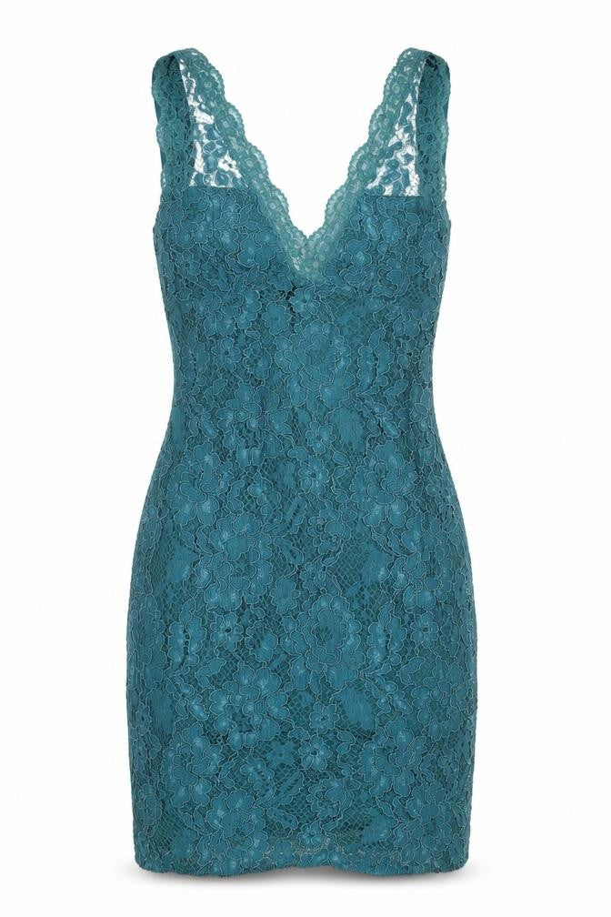 Topshop Women’s Green Lace Bodycon Dress UK 6 Sleeveless Partywear