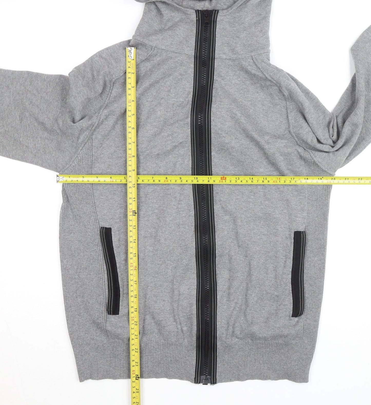 Next Men’s Grey Full Zip Hoodie Size M Regular Cotton Knit