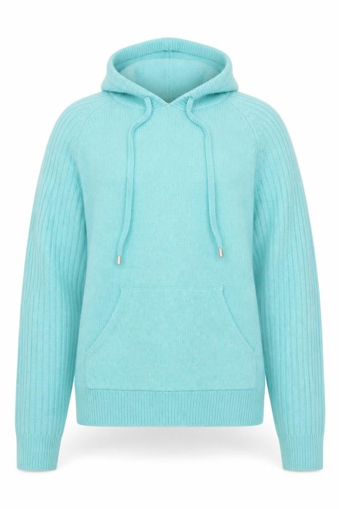 Marks & Spencer Women’s Blue Hooded Knit Jumper Size S