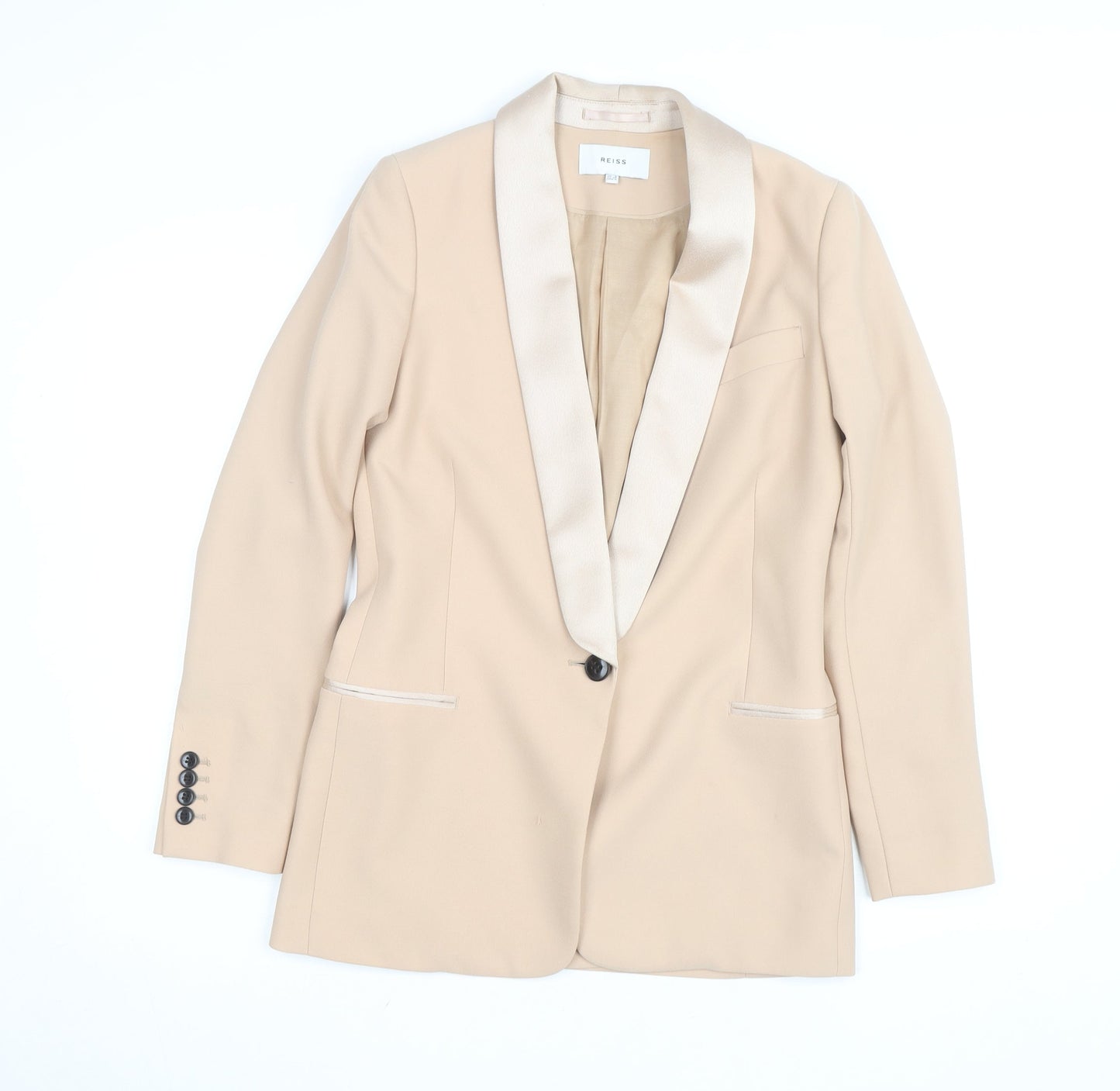 Reiss Women Beige Slim Fit Blazer UK 8 Formal Jacket