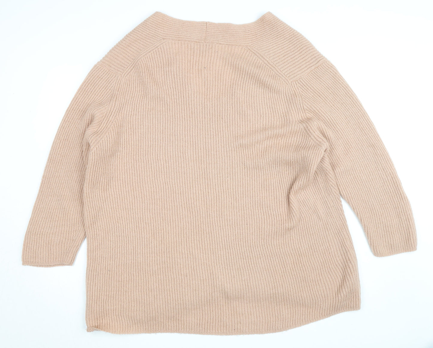 Modern Rarity Women’s Beige Wool Alpaca V-Neck Jumper M