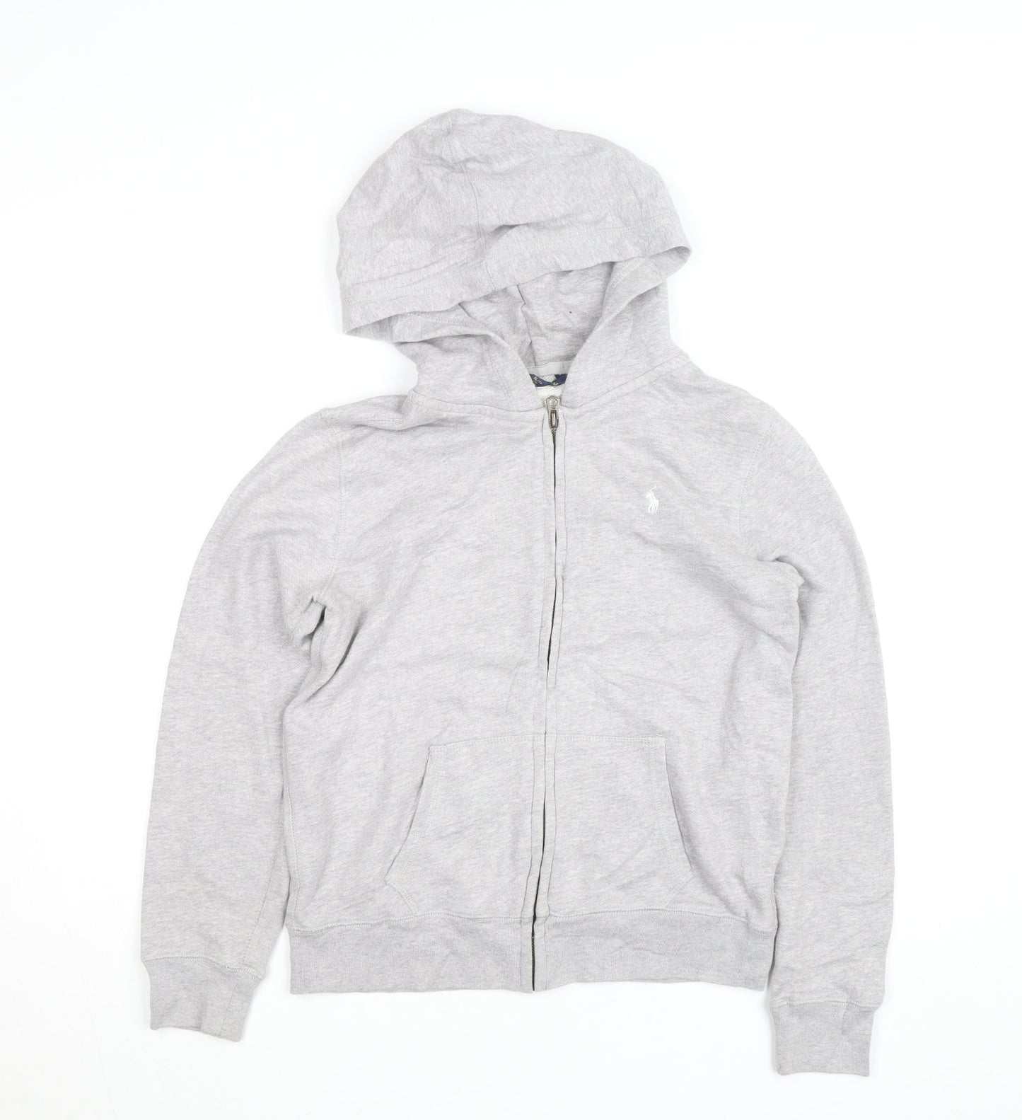 Polo Ralph Lauren Boys Grey Full Zip Hoodie Age 16 Cotton Blend