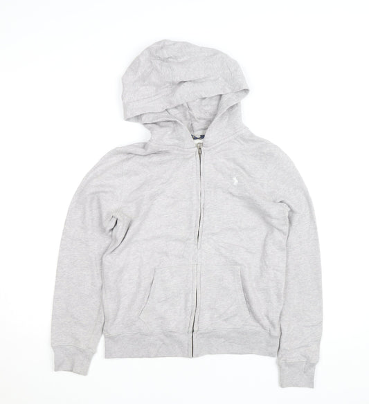 Polo Ralph Lauren Boys Grey Full Zip Hoodie Age 16 Cotton Blend