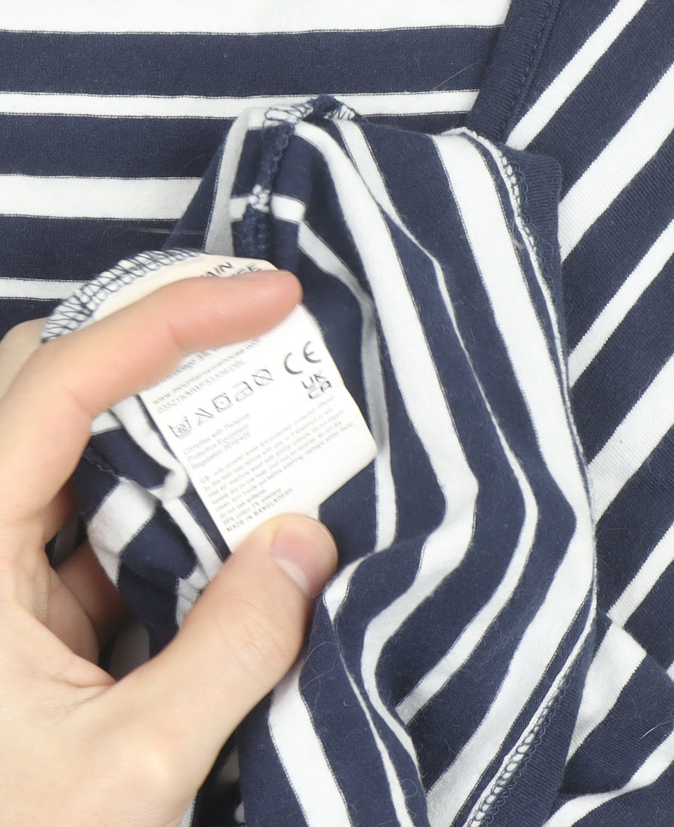Mountain Warehouse Women Blue Striped V-Neck A-Line Dress Size 14