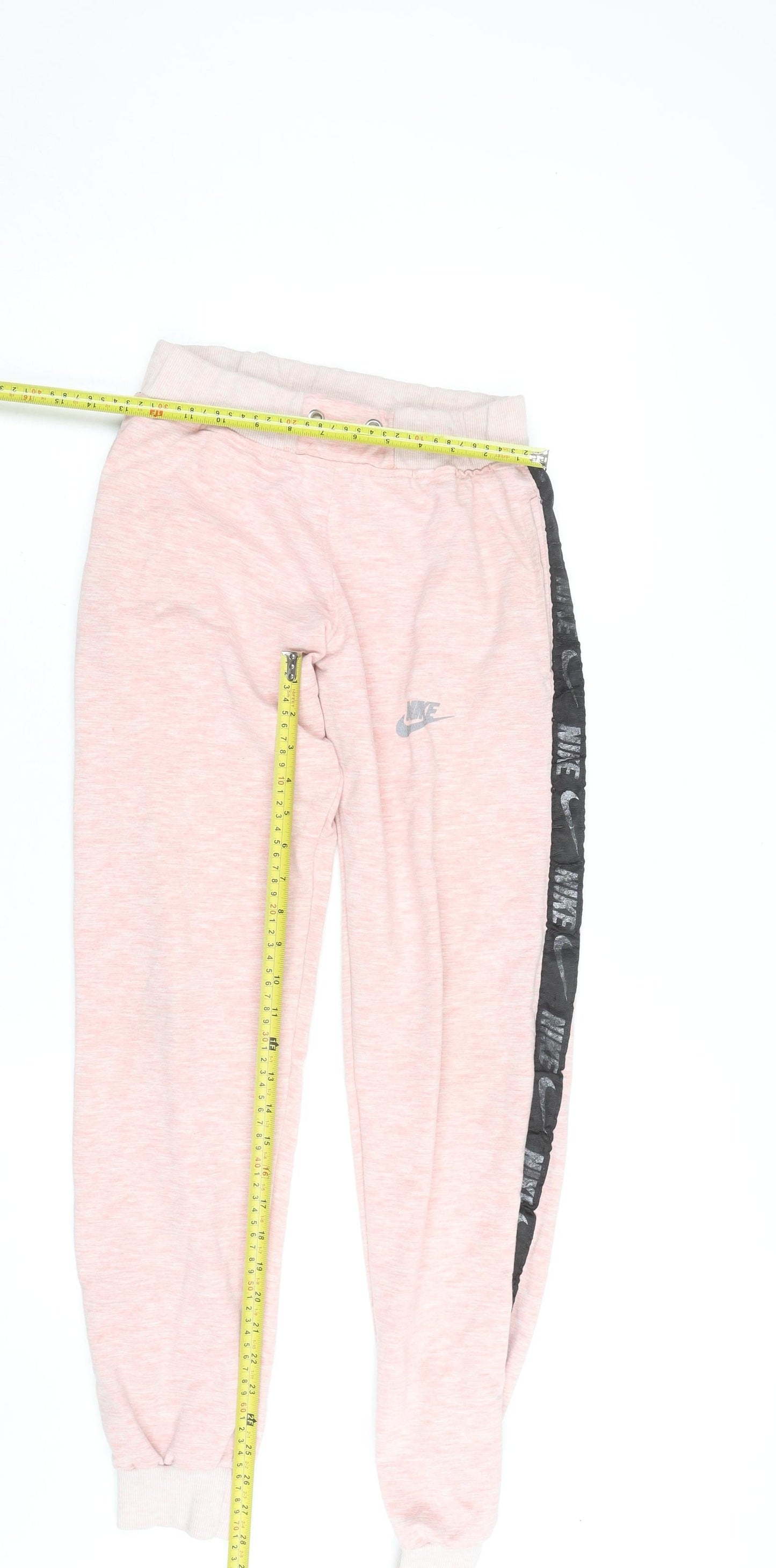 Nike Women's Pink Jogger Sweatpants L Elastic Waist Tapered Fit