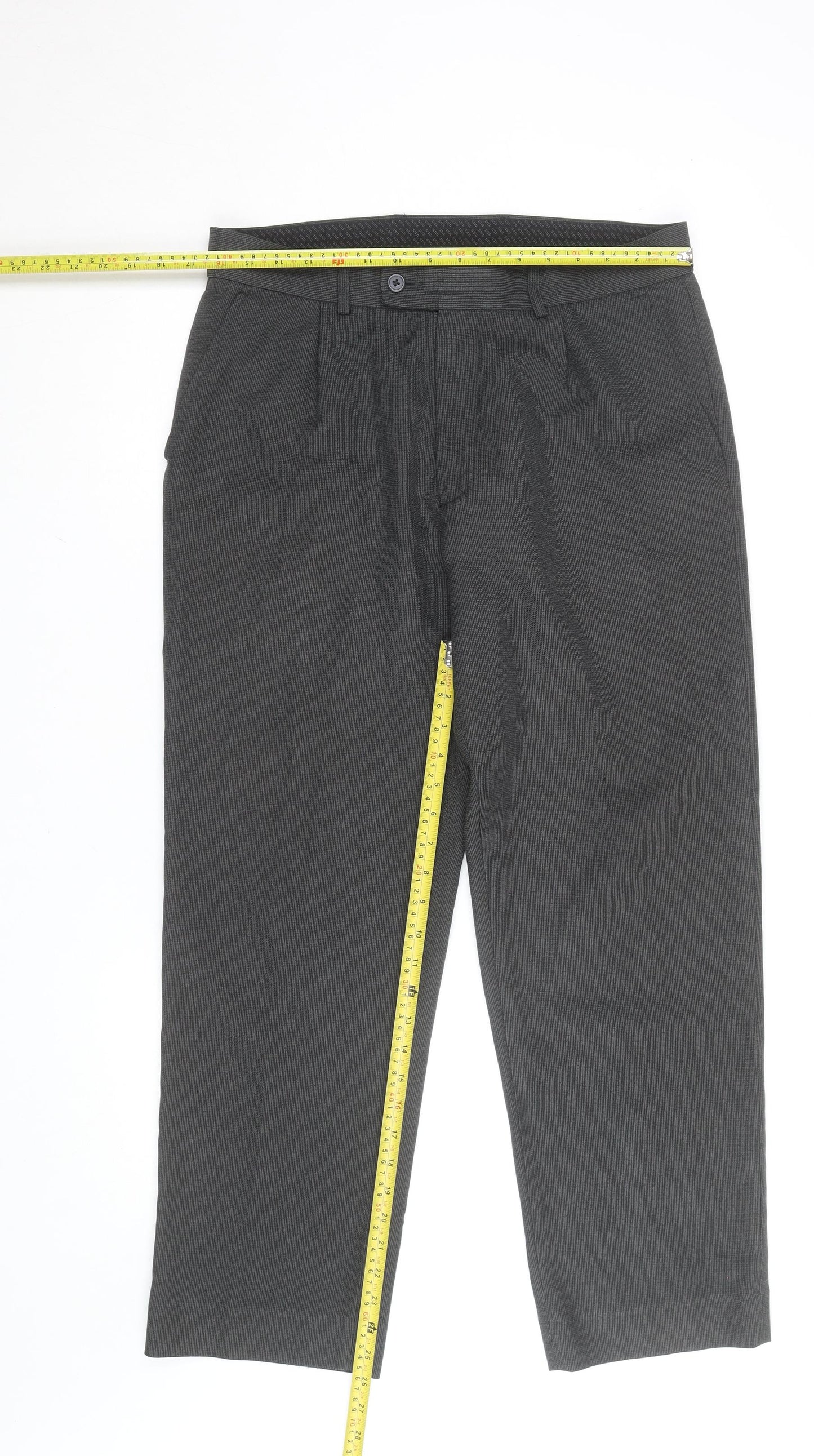 Debenhams Men Black 34 Short Dress Pants Polyester Blend Classic Fit