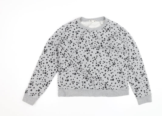 Whistles Women Grey Star Print Pullover Sweatshirt Size M