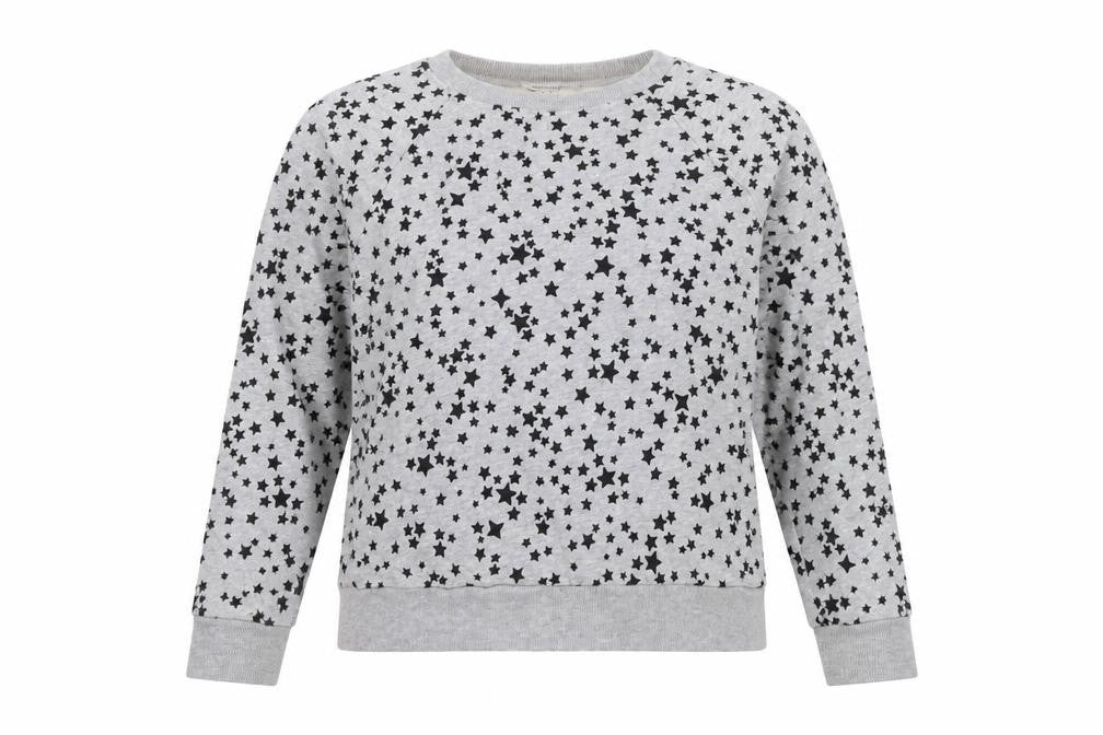 Whistles Women Grey Star Print Pullover Sweatshirt Size M