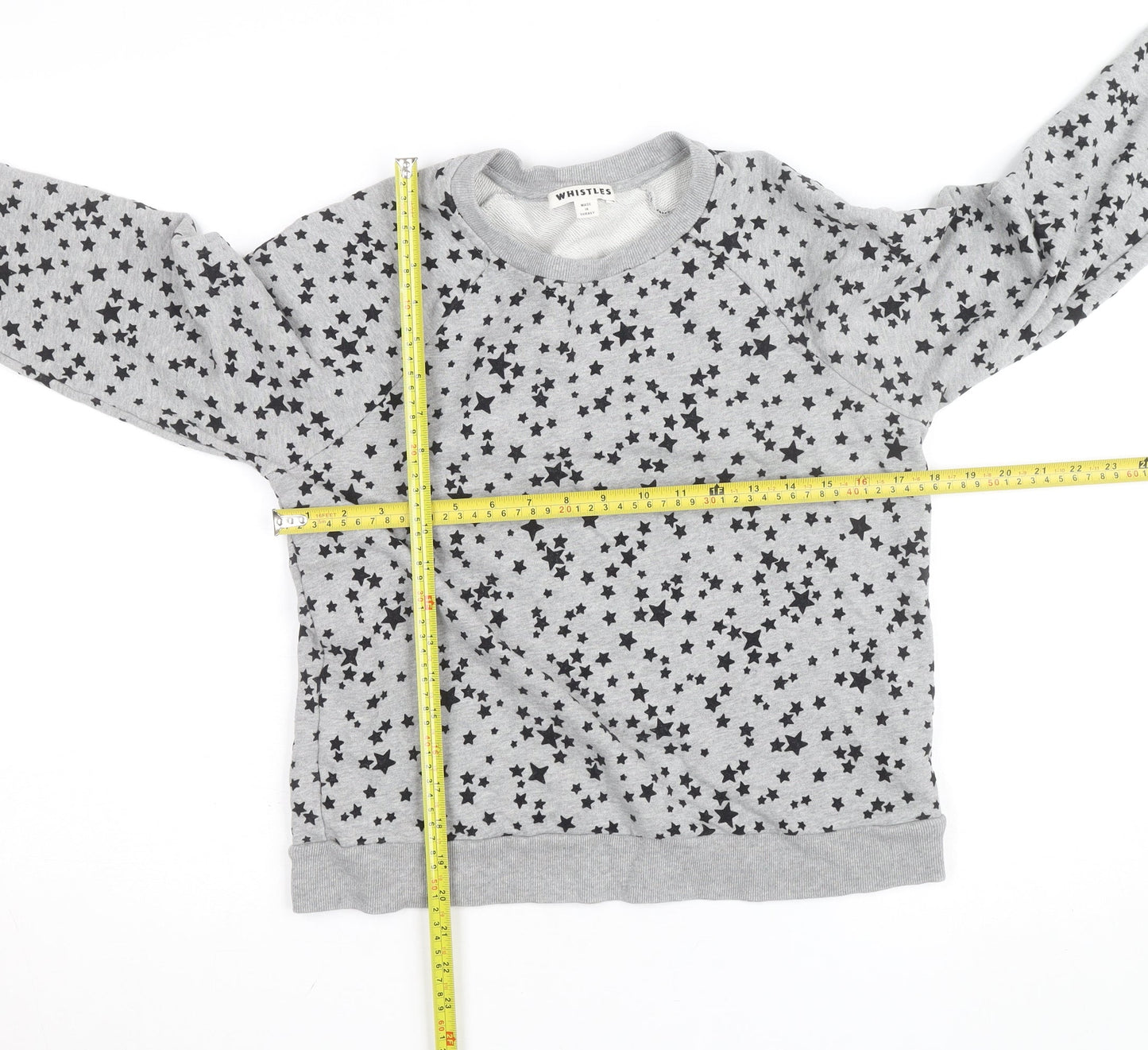 Whistles Women Grey Star Print Pullover Sweatshirt Size M