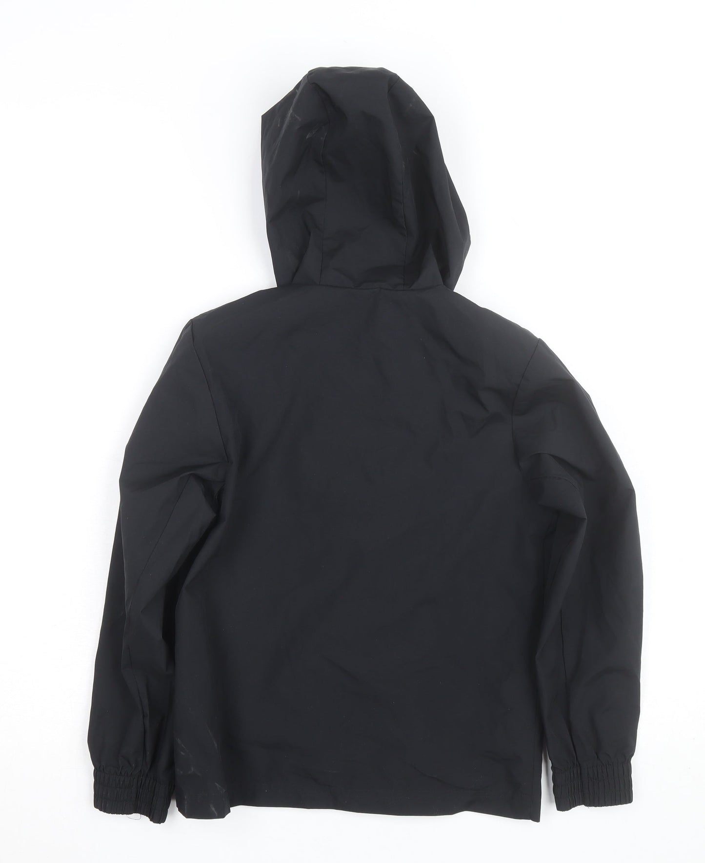 Adidas Boys Black Hooded Waterproof Rain Coat Jacket 7-8 Years