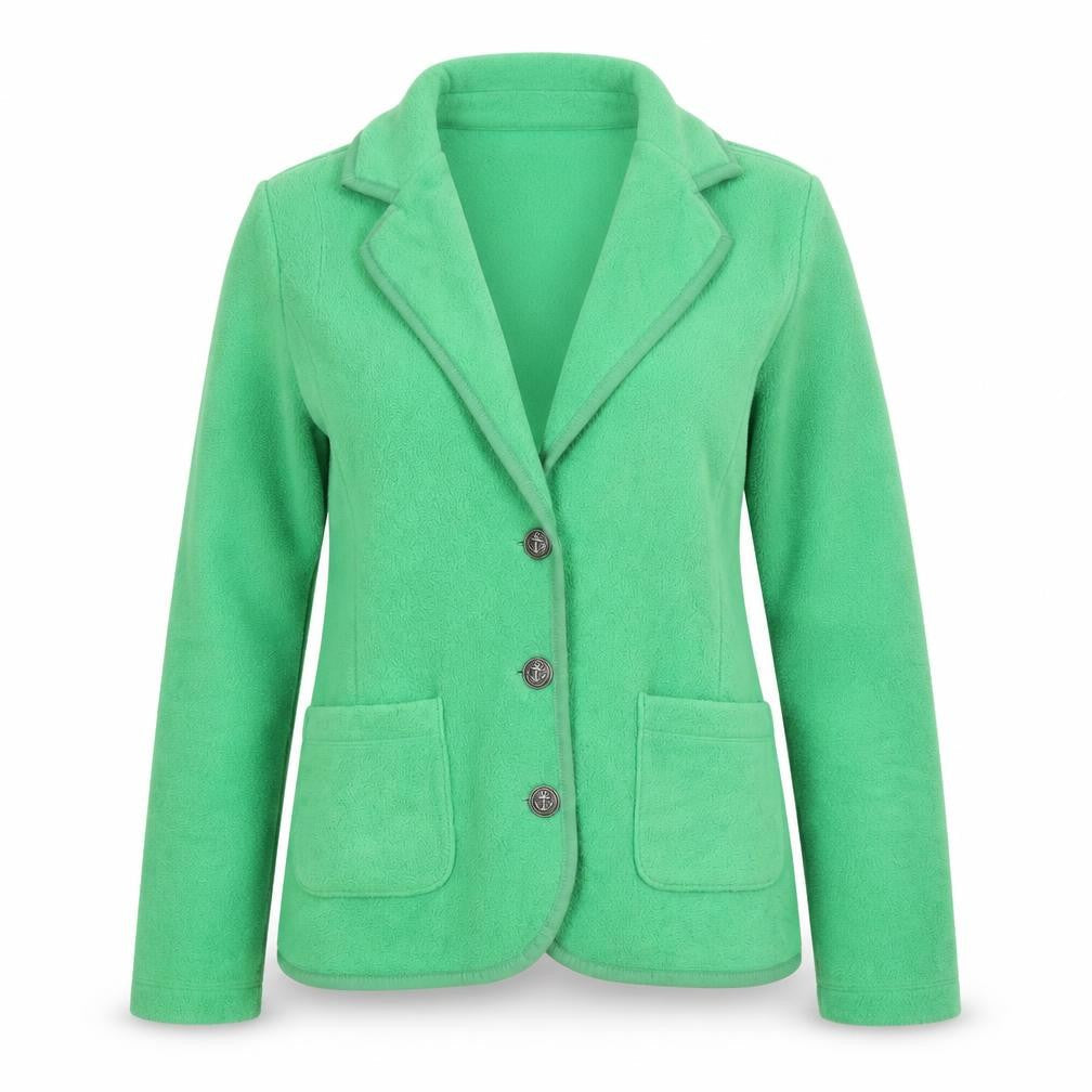 Lands' End Women’s Green Fleece Cardigan Blazer Petite S