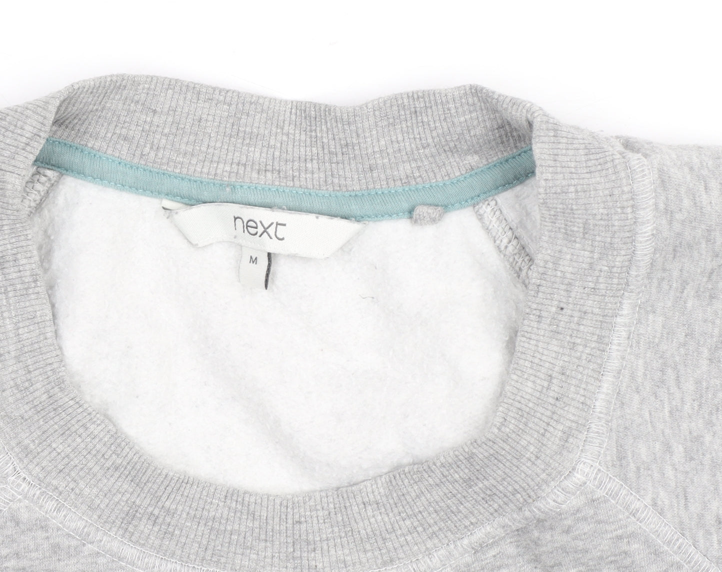 Next Women Grey Pullover Sweatshirt M Letter N Logo Casual Soft Cotton Blend