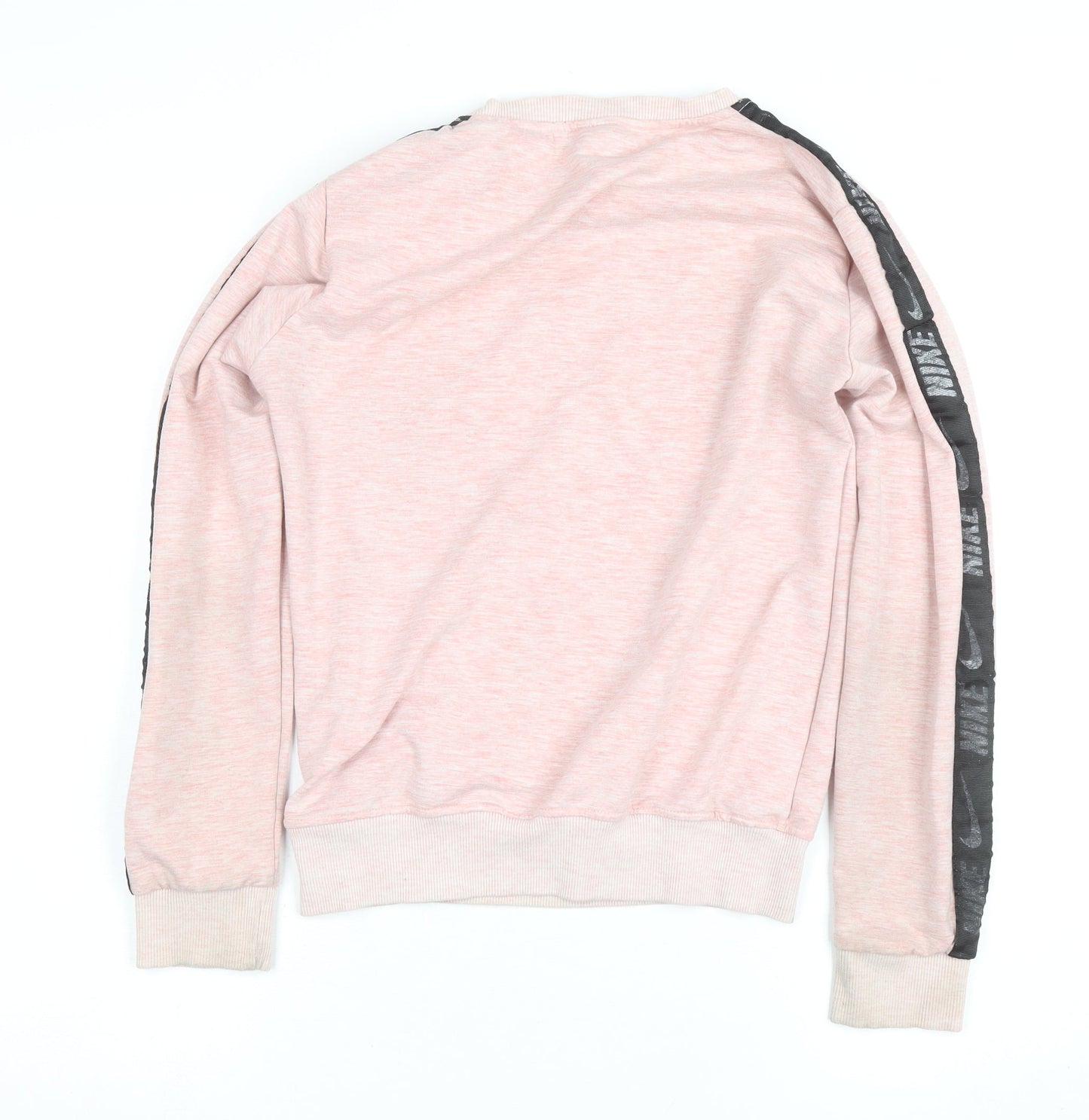 Nike Girls Pink Crew Neck Sweatshirt L Long Sleeve Pullover Logo Design