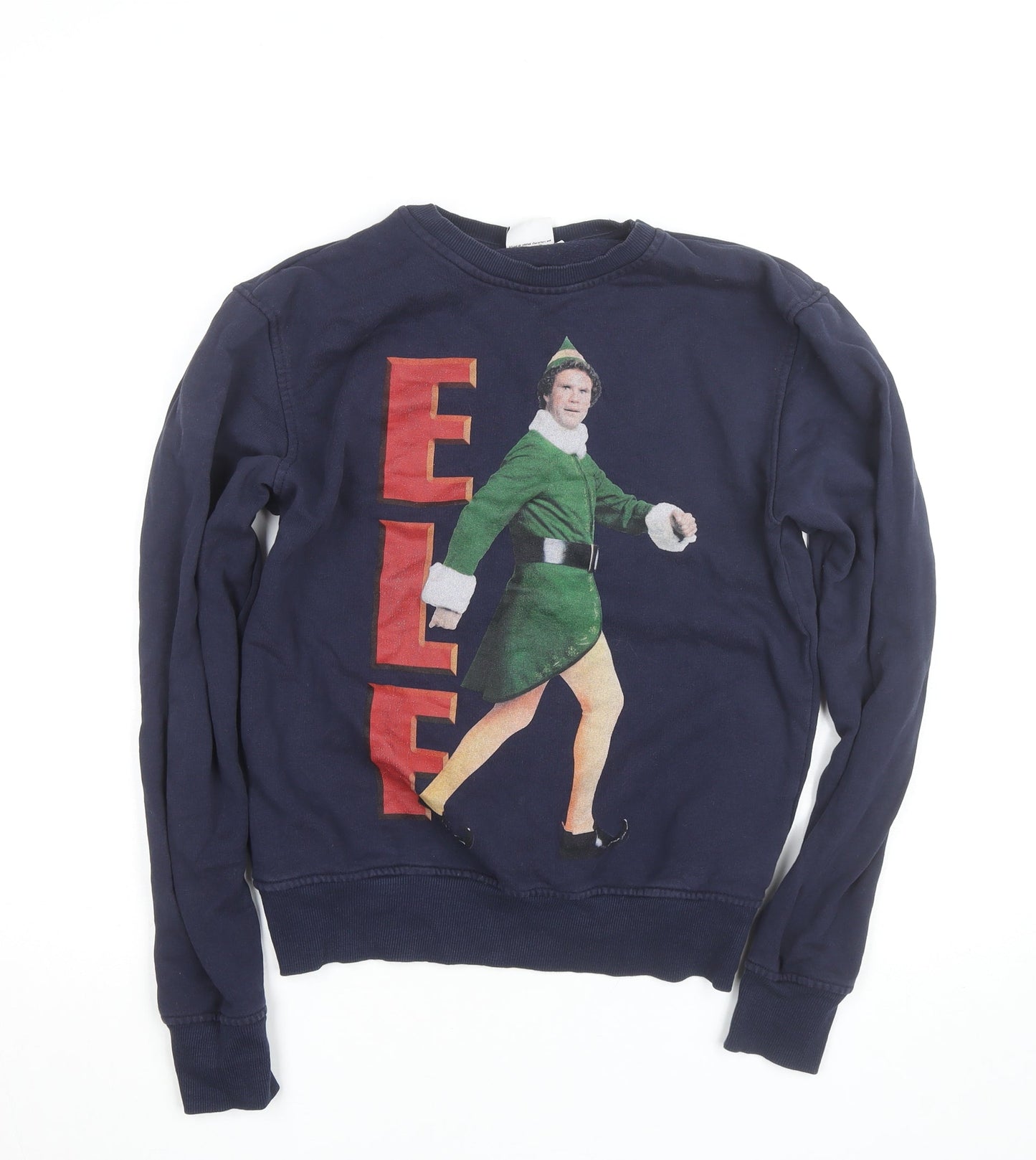 Elf Men's Blue Christmas Movie Graphic Sweatshirt Size S