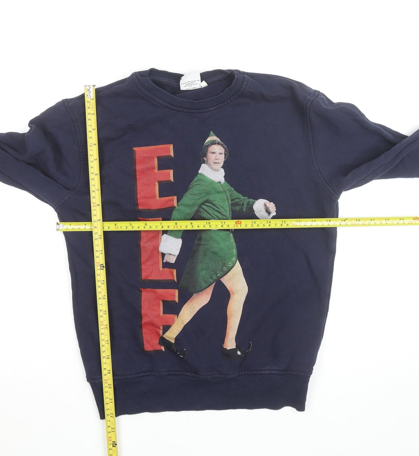 Elf Men's Blue Christmas Movie Graphic Sweatshirt Size S