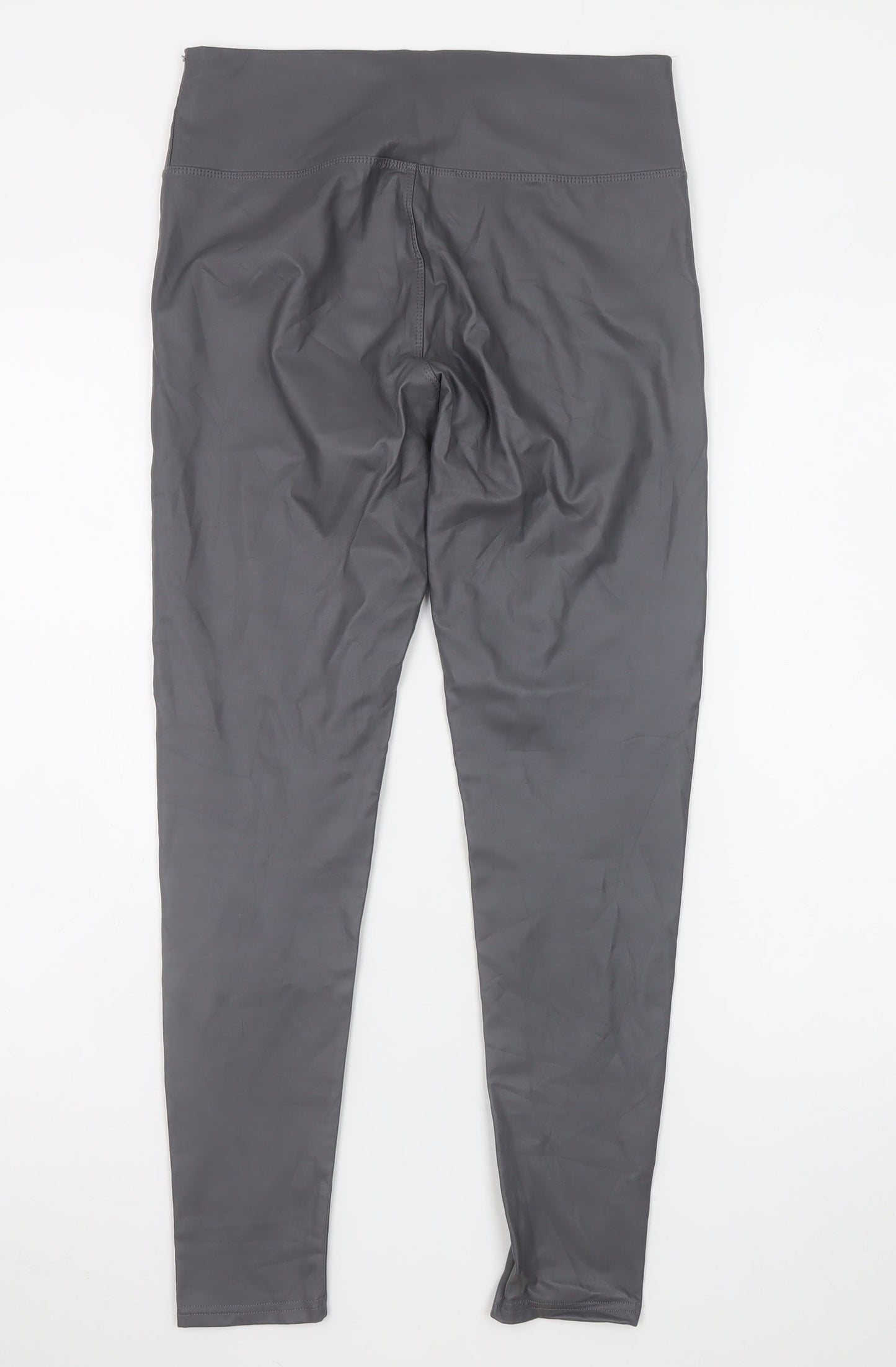 Verso Womens Grey High Waist Faux Leather Leggings M/L Stretch Fit