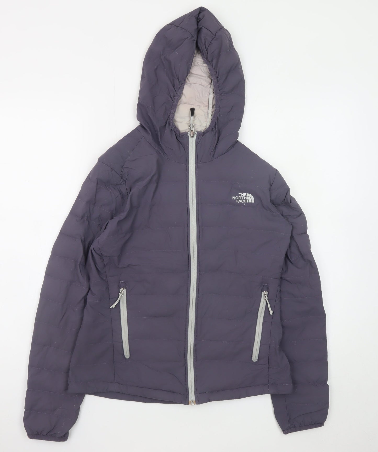 The North Face Women's Purple Hooded Puffer Jacket Size S