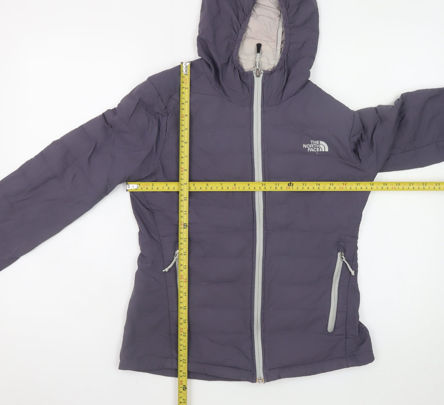 The North Face Women's Purple Hooded Puffer Jacket Size S
