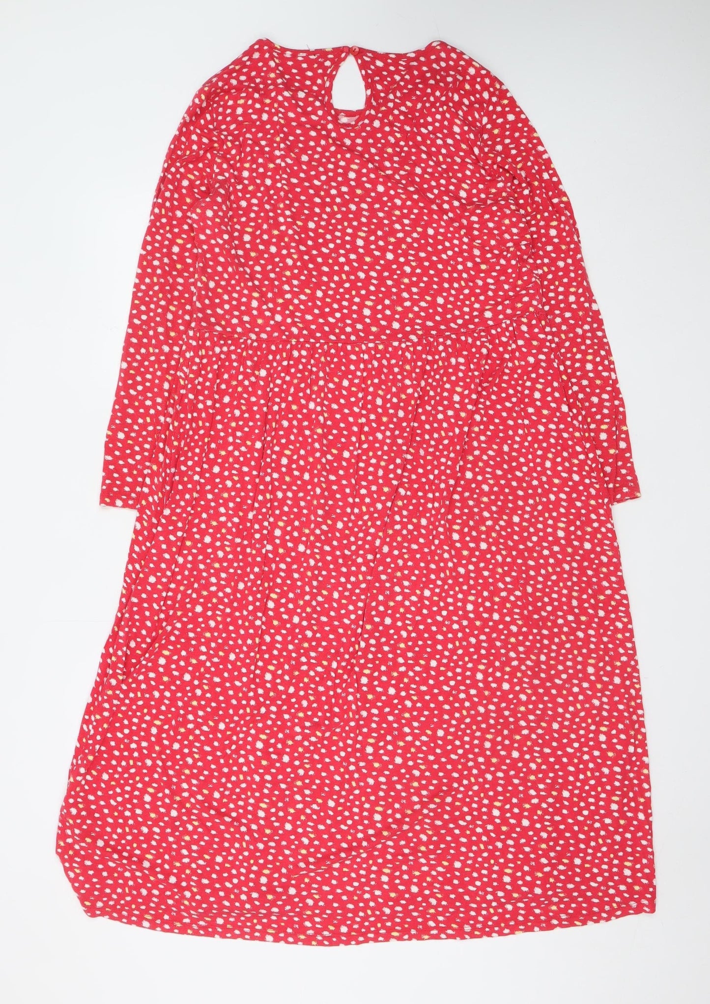 Wednesday's Girl Women Red Polka Dot Midi A-Line Dress L