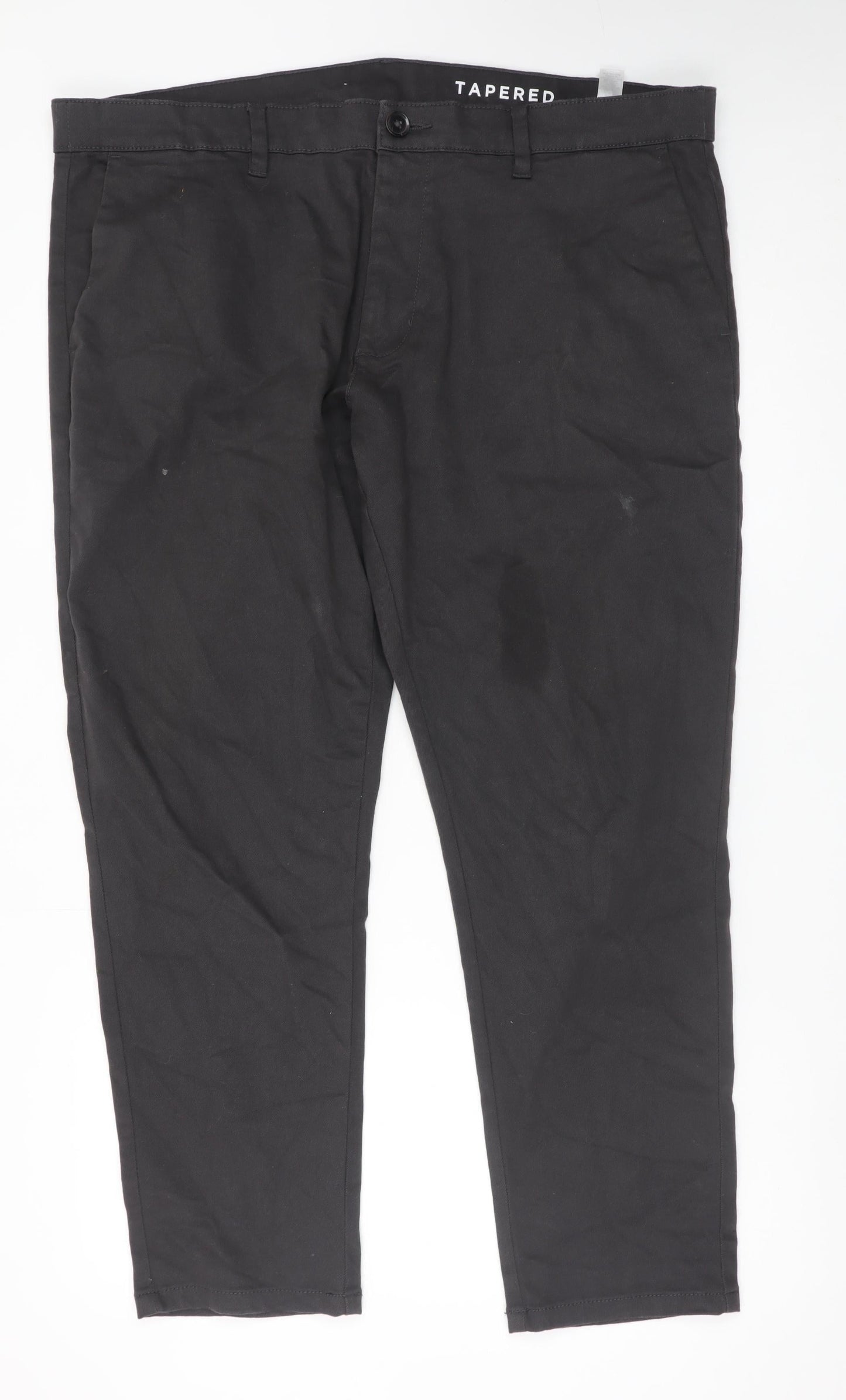 Dunnes Stores Men's Black Tapered Trousers Waist 42in Leg 29in