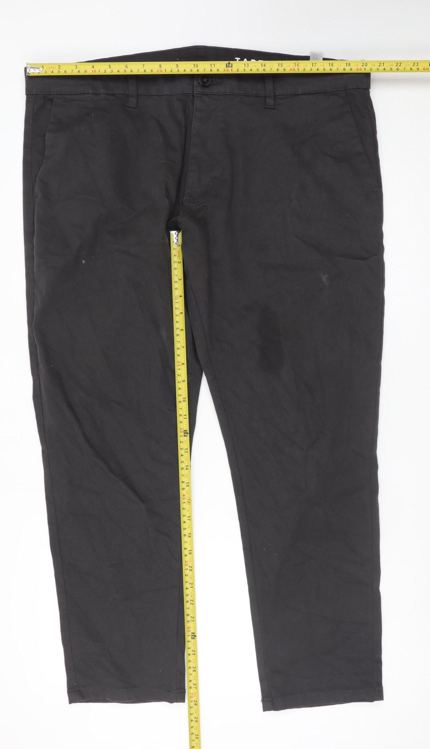 Dunnes Stores Men's Black Tapered Trousers Waist 42in Leg 29in