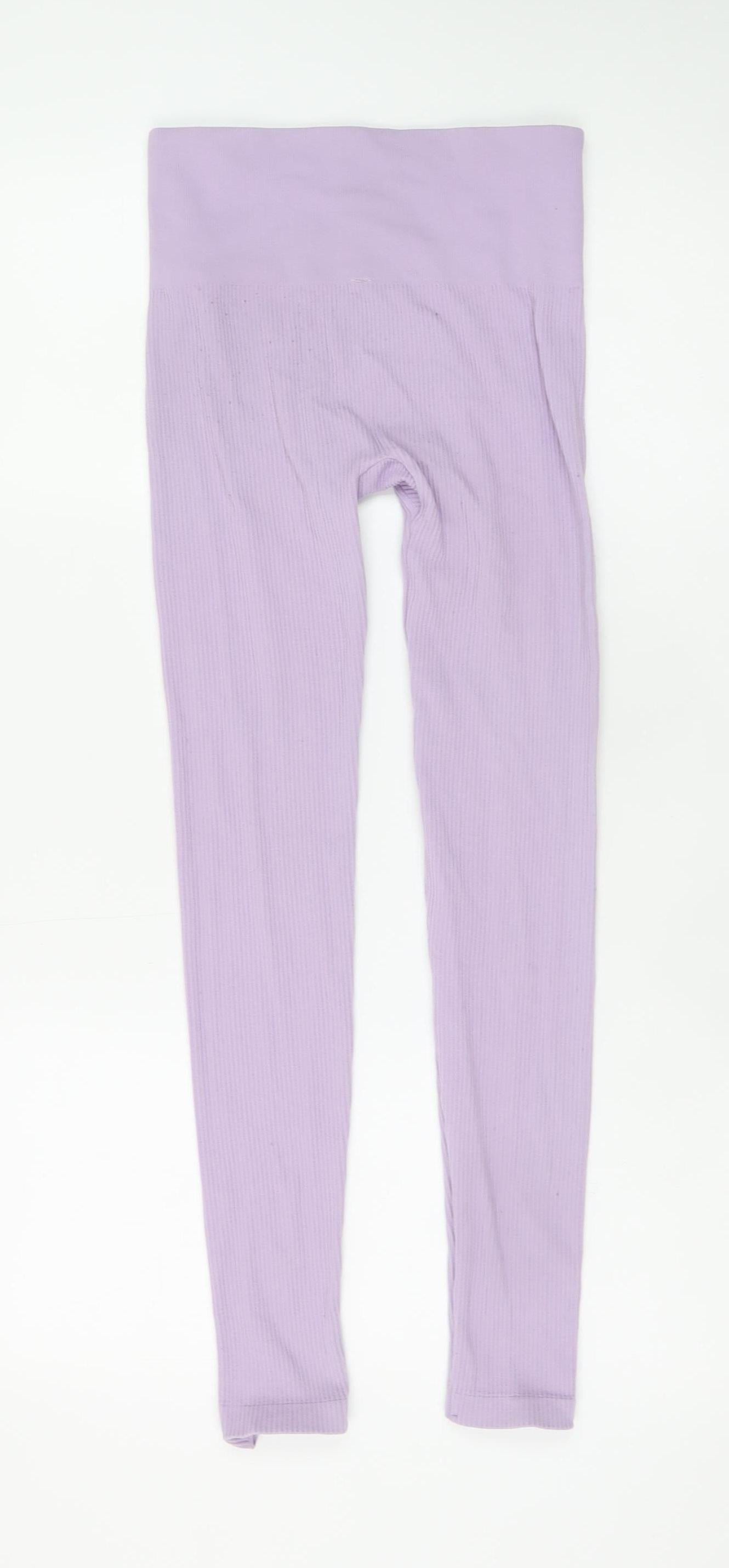 Stradivarius Women Purple Seamless High Rise Leggings Size S