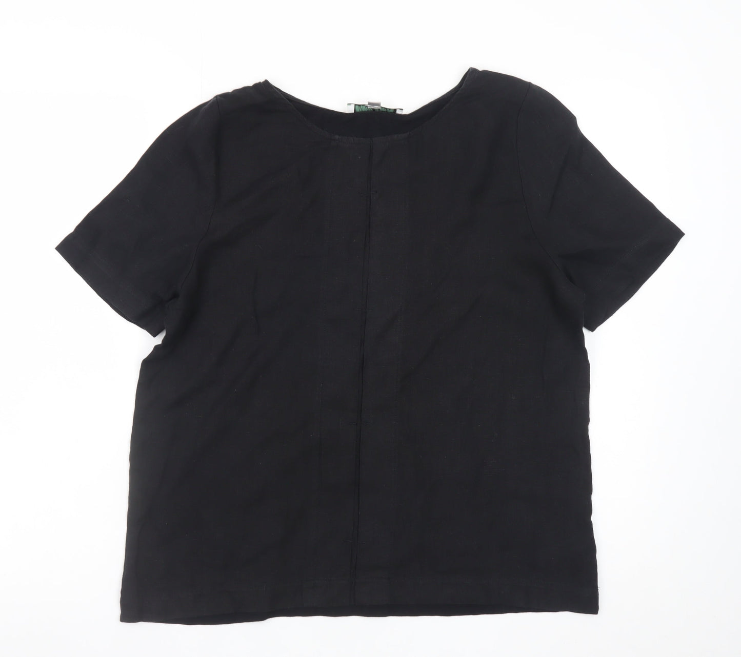 Carolyn Donnelly The Edit Women's Black Linen Blouse UK 10