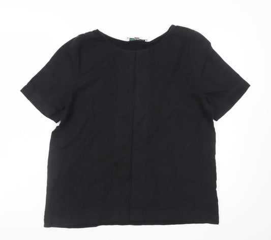 Carolyn Donnelly The Edit Women's Black Linen Blouse UK 10