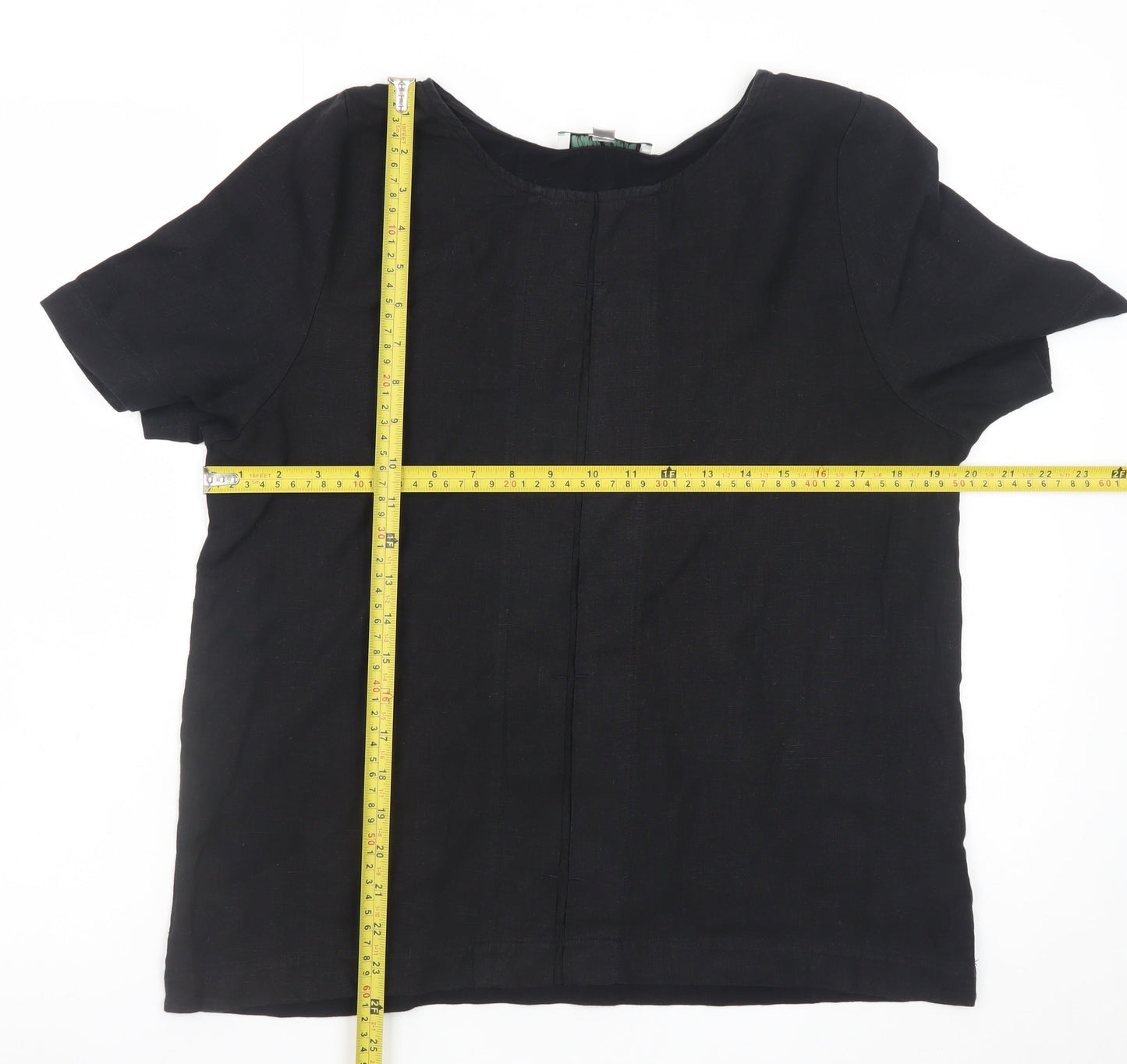 Carolyn Donnelly The Edit Women's Black Linen Blouse UK 10
