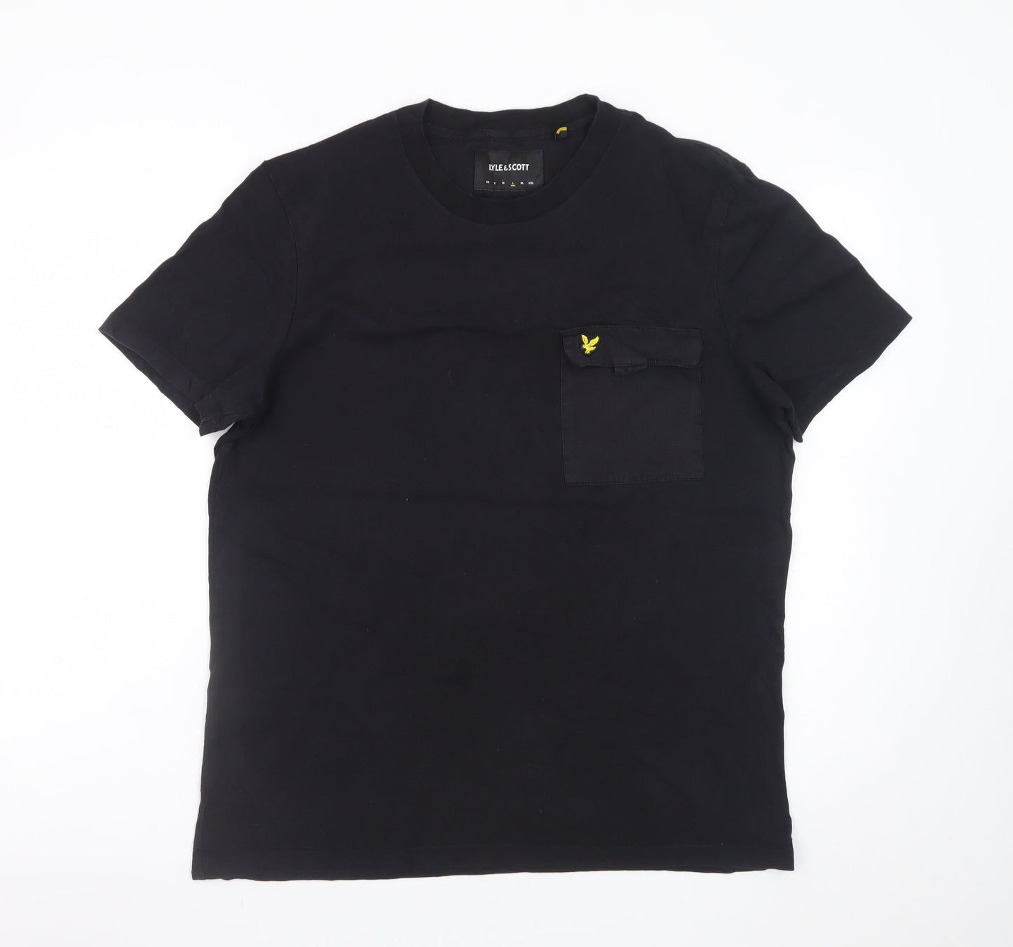 Lyle & Scott Men's Black Cotton Crew Neck Pocket T-Shirt Size L