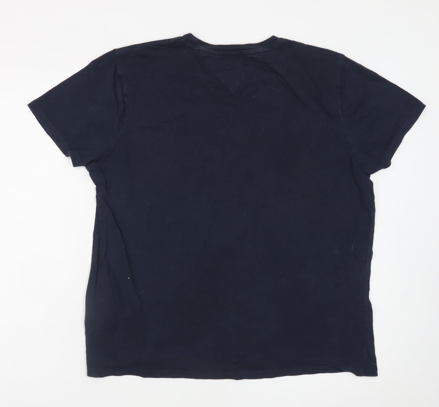 Tommy Hilfiger Men's Navy Blue Crew Neck Cotton T-Shirt Size S