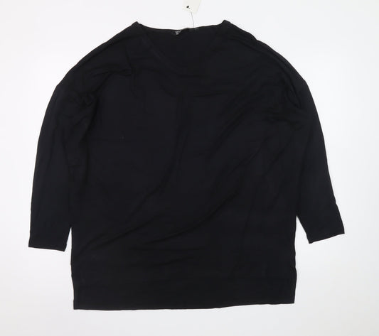 Friends Like These Womens Black Viscose V-Neck Relaxed Blouse UK 12